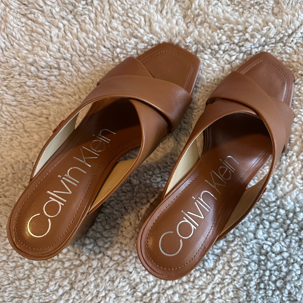 Calvin Klein Women's Tan Mules